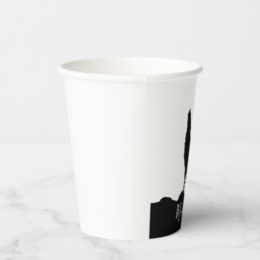 Wolf Pop Art Your Name Custom Schwarz-weiß Pappbecher (Rechts)