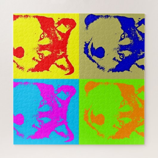 Wolf Pop Kunst, Dichtung und Musik Puzzle (Horizontal)