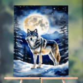 Wolf Portrait Acrylschild (Neutral)