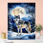Wolf Portrait Acrylschild (Hochzeit)