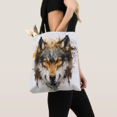 Wolf Portrait Animal Painting Wildlife Outdoor Tasche (Von Nahem)