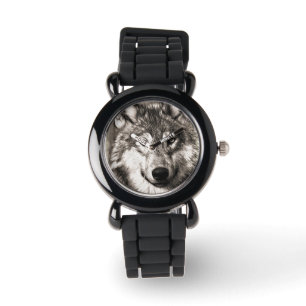Wolf-Portrait Armbanduhr