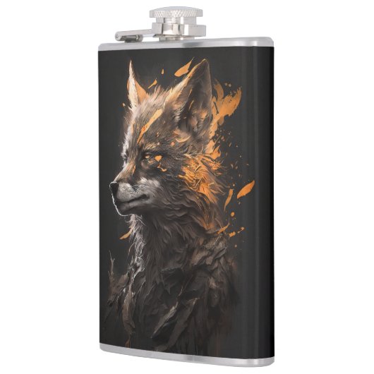 Wolf Portrait Art Collection Flachmann (Links)