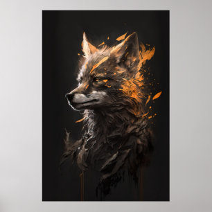 Wolf Portrait Art Collection Poster