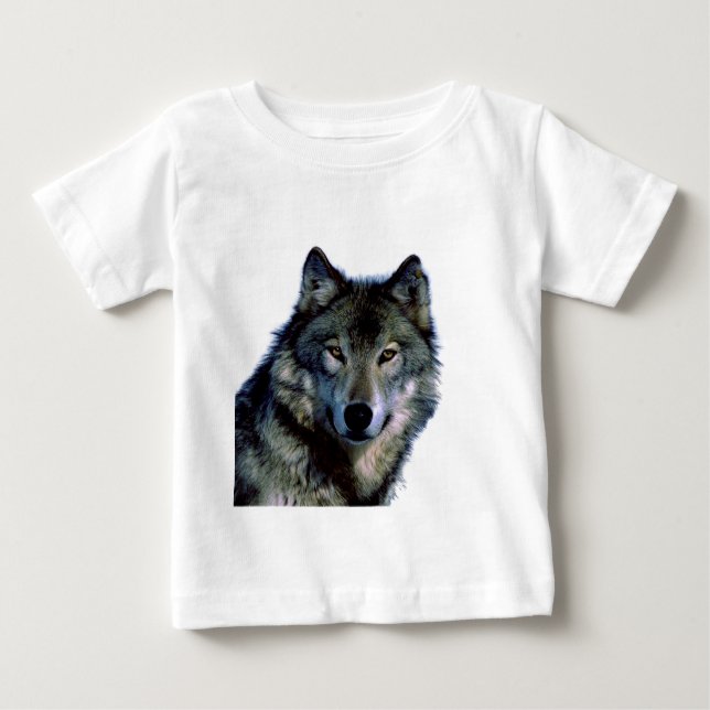 Wolf Portrait Baby T-shirt (Vorderseite)