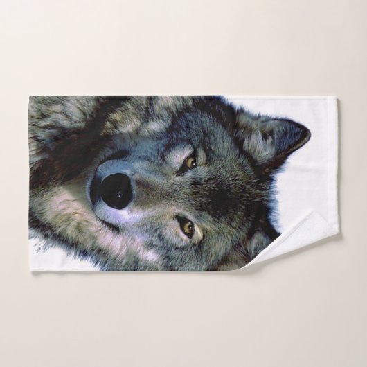 Wolf Portrait Badhandtuch Set (Handtuch)
