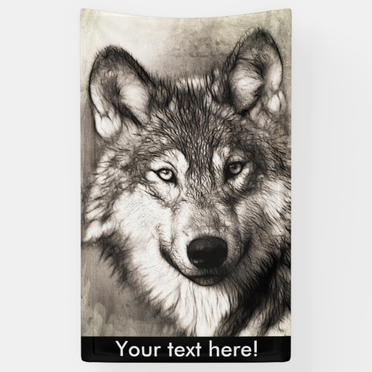 Wolf-Portrait Banner (Vertikal)
