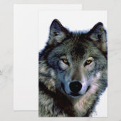 Wolf Portrait Briefpapier (Vorne/Hinten)