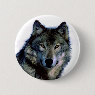 Wolf Portrait Button