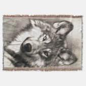 Wolf-Portrait Decke (Vorderseite)