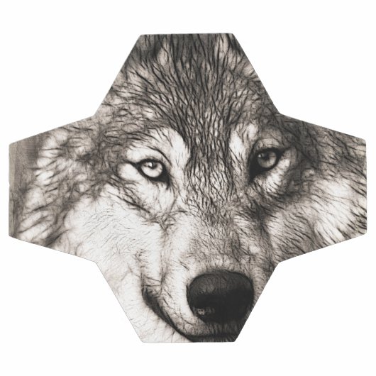 Wolf-Portrait Fußball (Flach)