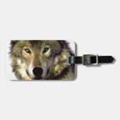 Wolf Portrait Gepäckanhänger (Vorderseite horizontal)