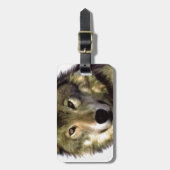 Wolf Portrait Gepäckanhänger (Vorderseite vertikal)