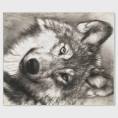 Wolf-Portrait Geschenkpapier (Flach)