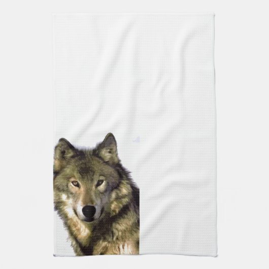 Wolf Portrait Geschirrtuch (Vertikal)