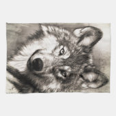 Wolf-Portrait Geschirrtuch (Horizontal)
