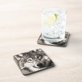 Wolf-Portrait Getränkeuntersetzer (Rechte Seite)