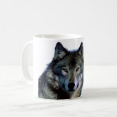 Wolf portrait Ihren Namen benutzerdefinierte Hands Kaffeetasse (Vorderseite Links)