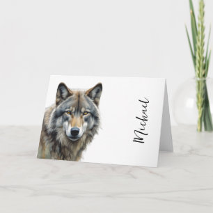 Wolf portrait Ihren Namen benutzerdefinierte Hands Karte