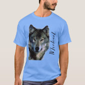 Wolf portrait Ihren Namen benutzerdefinierte Hands T-Shirt (Vorderseite)