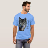 Wolf portrait Ihren Namen benutzerdefinierte Hands T-Shirt (Vorne ganz)