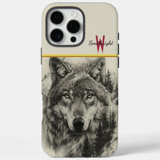 Wolf-Portrait in einem ruhigen Wald Case-Mate iPhone Hülle (Rückseite)