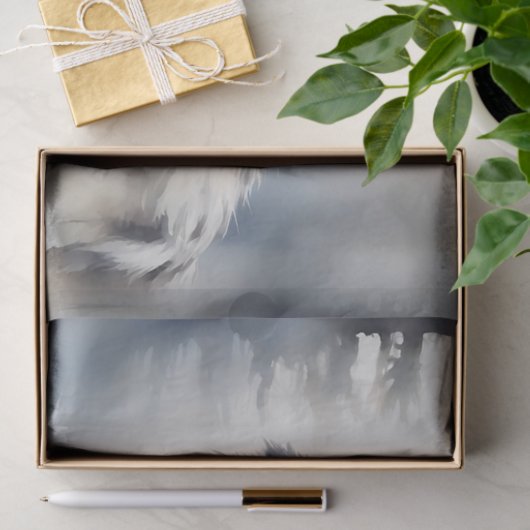 Wolf Portrait in weichem Wasser Seidenpapier (Geschenk)