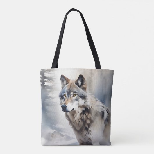 Wolf Portrait in weichem Wasser Tasche (Rückseite)