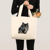 Wolf Portrait Jumbo Stoffbeutel (Vorderseite (Produkt))
