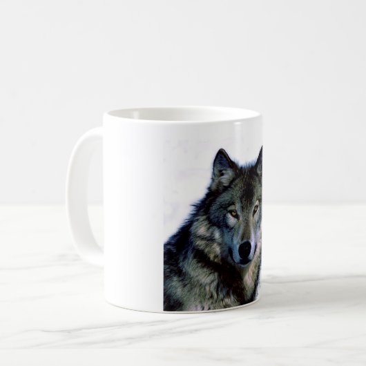 Wolf Portrait Kaffeetasse (Vorderseite Links)