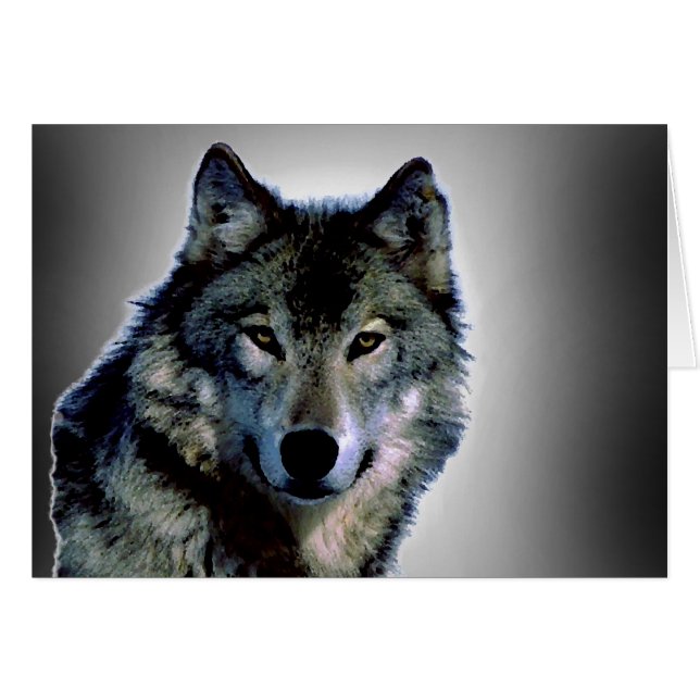 Wolf-Portrait-Karte (Vorderseite (Horizontal))