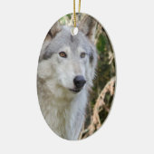 Wolf-Portrait Keramik Ornament (Links)