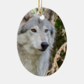 Wolf-Portrait Keramik Ornament (Hinten)