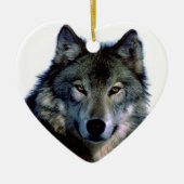 Wolf Portrait Keramikornament (Vorne)