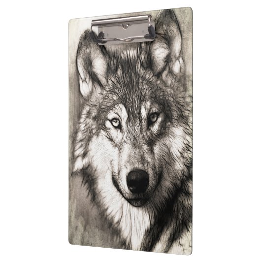 Wolf-Portrait Klemmbrett (Links)