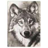 Wolf-Portrait Klemmbrett (Rückseite)