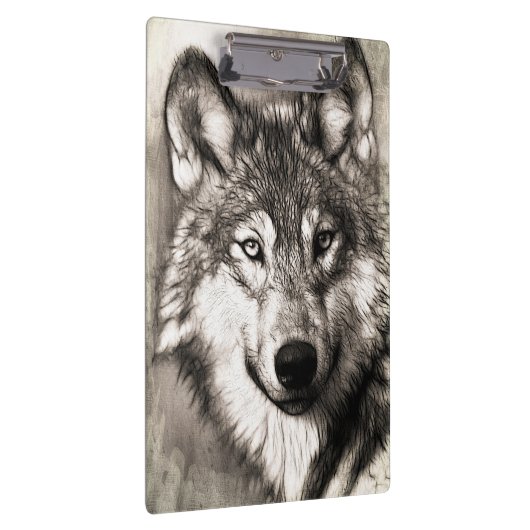 Wolf-Portrait Klemmbrett (Rechts)