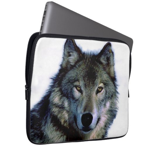 Wolf Portrait Laptopschutzhülle (Vorne Rechts)