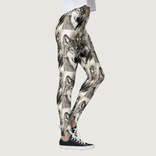 Wolf-Portrait Leggings (Rechts)