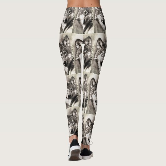 Wolf-Portrait Leggings (Rückseite)