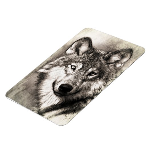 Wolf-Portrait Magnet (Linke Seite)