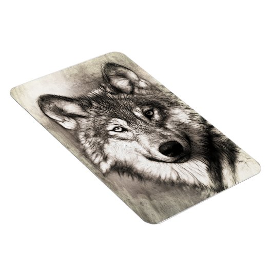 Wolf-Portrait Magnet (Rechte Seite)