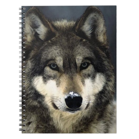 Wolf Portrait-Notebook Notizblock (Vorderseite)