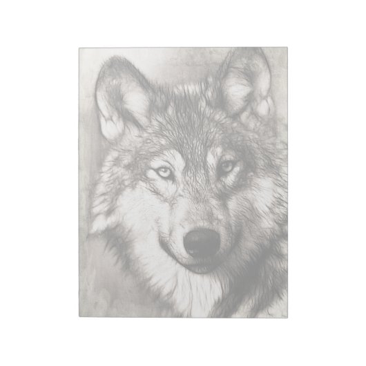 Wolf-Portrait Notizblock (Rotiert)