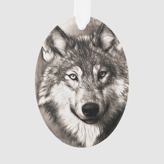 Wolf-Portrait Ornament (Rückseite)