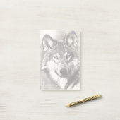 Wolf-Portrait Post-it Klebezettel (Auf Schreibtisch)