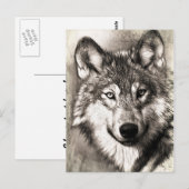 Wolf-Portrait Postkarte (Vorne/Hinten)