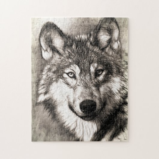 Wolf-Portrait Puzzle (Vertikal)