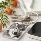 Wolf-Portrait Schlüsselanhänger (Vorderseite rechts)