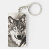 Wolf-Portrait Schlüsselanhänger (Rückseite)